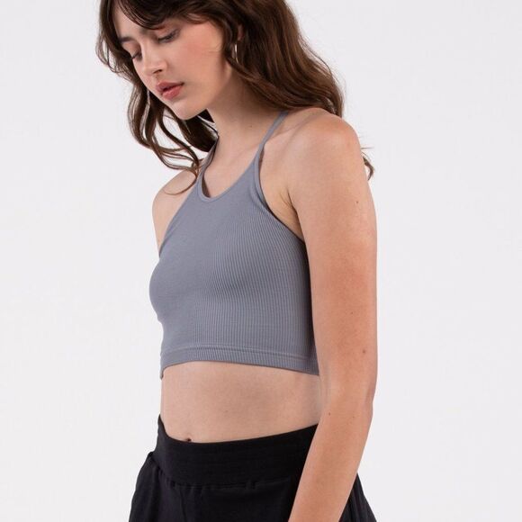 FP Movement by Free People Cropped Run Performance Tank Top-Women's M Grey Nwt - Picture 2 of 7